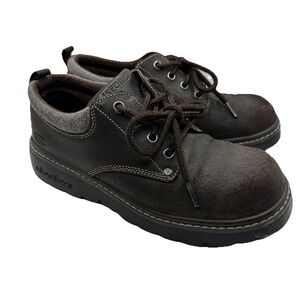 Skechers Oxford Shoes Men's 9.5 Brown Leather Lace Upper Round Toe